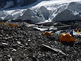 32 Expedition Tents Next To The East Rongbuk Glacier At Mount Everest North Face Advanced Base Camp 6400m In Tibet 
